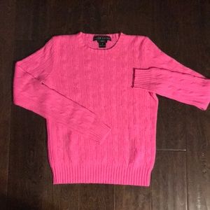 Ralph Lauren 100% Cashmere Pink Sweater Slim M New